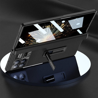 Pour Xiaomi Mix Fold 3, étui de téléphone en cuir GKK avec charnière magnétique et support (Fibre de carbone)