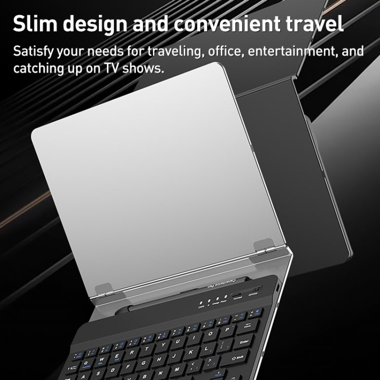 GKK Metal Folding Holder + Bluetooth Keyboard + Pen + Pen Slots + Mouse Set(Silver)