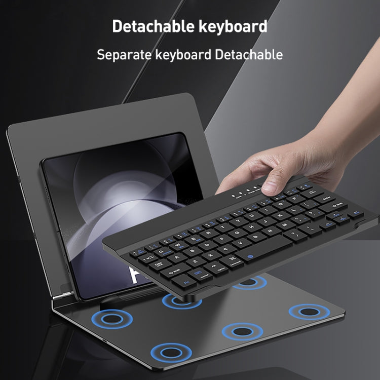 GKK Metal Folding Holder + Bluetooth Keyboard + Pen + Pen Slots + Mouse Set(Silver)