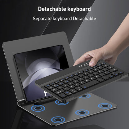 GKK Metal Folding Holder + Bluetooth Keyboard + Pen + Pen Slots + Mouse Set(Silver)