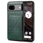 Pour Google Pixel 7a Denior Texture Croco Étui de Téléphone Galvanisé avec Support (Vert)