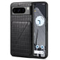For Google Pixel 8 Pro Denior Crocodile Texture Holder Electroplating Phone Case(Black)
