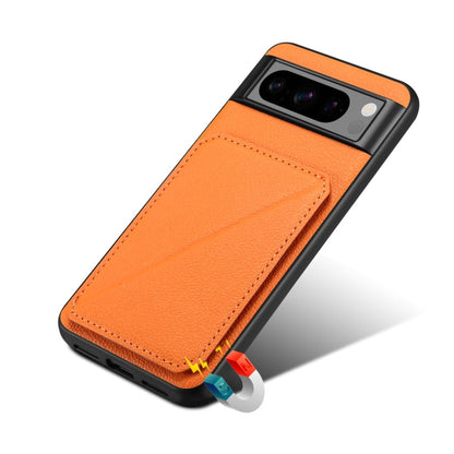 For Google Pixel 6 Denior Calf Texture Holder Electroplating Phone Case(Orange)