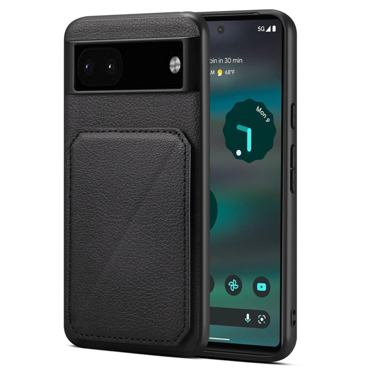 Pour étui de téléphone avec placage électrolytique à texture de veau Denior pour Google Pixel 6a (noir)