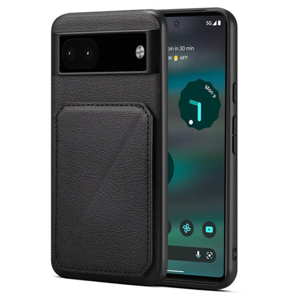 Pour étui de téléphone avec placage électrolytique à texture de veau Denior pour Google Pixel 6a (noir)