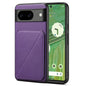 For Google Pixel 7 Denior Calf Texture Holder Electroplating Phone Case(Purple)