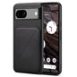For Google Pixel 7a Denior Calf Texture Holder Electroplating Phone Case(Black)