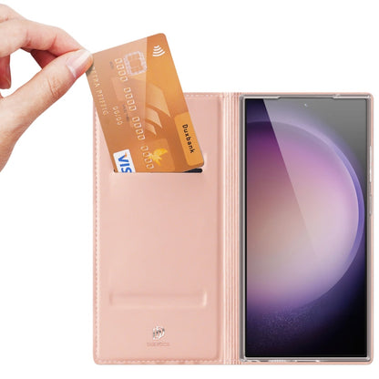For Samsung Galaxy S24 Ultra 5G DUX DUCIS Skin Pro Series Flip Leather Phone Case(Pink)