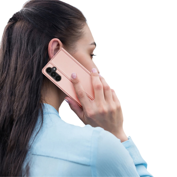 For Samsung Galaxy S24 5G DUX DUCIS Skin Pro Series Flip Leather Phone Case(Pink)