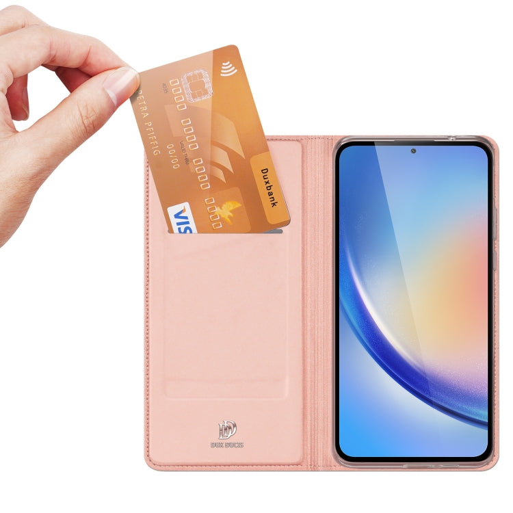For Samsung Galaxy A35 5G DUX DUCIS Skin Pro Series Flip Leather Phone Case(Pink)