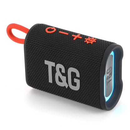 T&G TG396 Enceinte Bluetooth portable d'extérieur RVB avec lumière d'ambiance, étanche IPX7 (Noir)