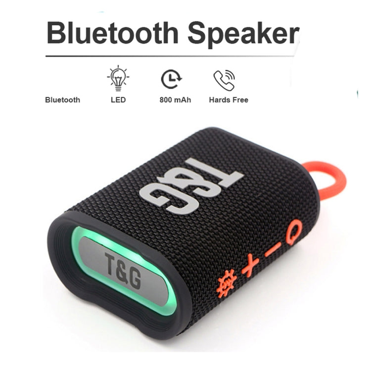 T&G TG396 Enceinte Bluetooth portable d'extérieur RVB avec lumière d'ambiance, étanche IPX7 (Noir)