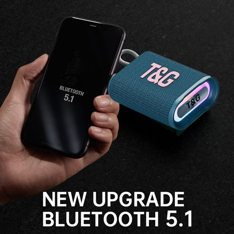 T&G TG396 Enceinte Bluetooth portable d'extérieur RVB avec lumière d'ambiance, étanche IPX7 (Noir)