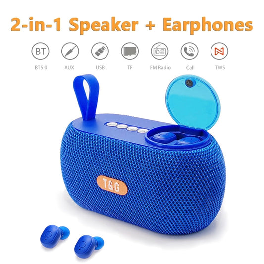 T&G TG810 Haut-parleur portable extérieur 2-en-1 + Mini écouteur Bluetooth sans fil (rouge)