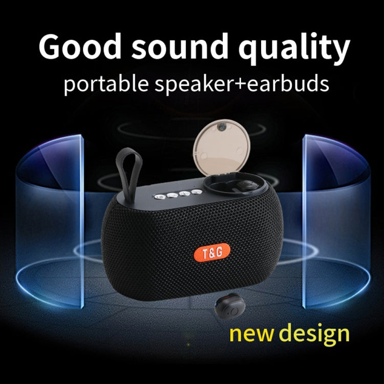 T&G TG810 2 in 1 Portable Outdoor Speaker + Mini Wireless Bluetooth Earphone(Grey)