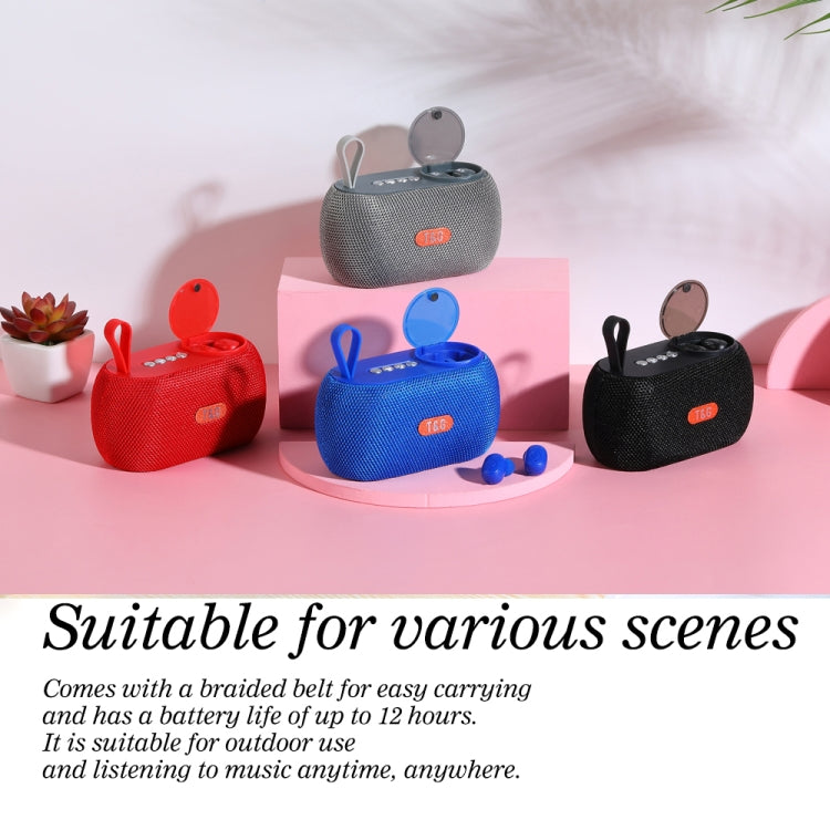 T&G TG810 2 in 1 Portable Outdoor Speaker + Mini Wireless Bluetooth Earphone(Grey)