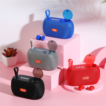 T&G TG810 2 in 1 Portable Outdoor Speaker + Mini Wireless Bluetooth Earphone(Grey)