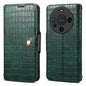For Huawei Mate 60 Denior Crocodile Texture Oil Edge Leather Phone Case(Green)