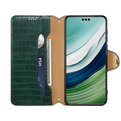 For Huawei Mate 60 Denior Crocodile Texture Oil Edge Leather Phone Case(Green)