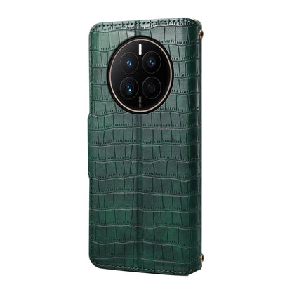 For Huawei Mate 50 Denior Crocodile Texture Oil Edge Leather Phone Case(Green)