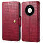 For Huawei Mate 40 Pro Denior Crocodile Texture Oil Edge Leather Phone Case(Rose Red)