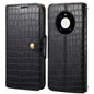 For Huawei Mate 40 Pro Denior Crocodile Texture Oil Edge Leather Phone Case(Black)