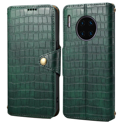 For Huawei Mate 30 Pro Denior Crocodile Texture Oil Edge Leather Phone Case(Green)