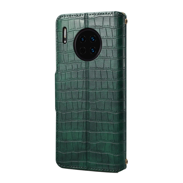 For Huawei Mate 30 Denior Crocodile Texture Oil Edge Leather Phone Case(Green)