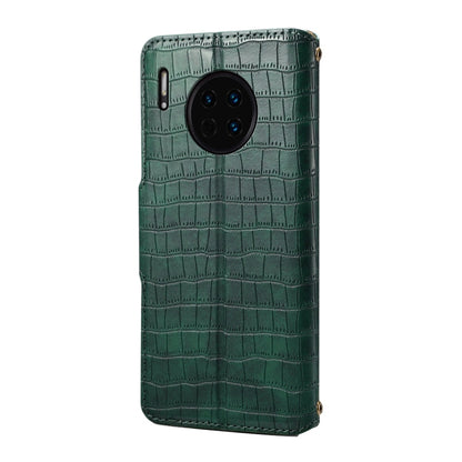 For Huawei Mate 30 Denior Crocodile Texture Oil Edge Leather Phone Case(Green)