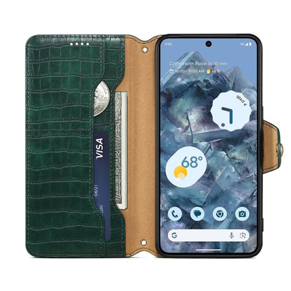 For Google Pixel 8 Pro Denior Crocodile Texture Oil Edge Leather Phone Case(Green)