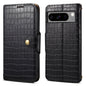 For Google Pixel 8 Pro Denior Crocodile Texture Oil Edge Leather Phone Case(Black)