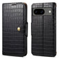 For Google Pixel 7 Denior Crocodile Texture Oil Edge Leather Phone Case(Black)