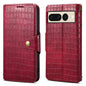 For Google Pixel 7 Pro Denior Crocodile Texture Oil Edge Leather Phone Case(Rose Red)