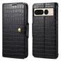 For Google Pixel 7 Pro Denior Crocodile Texture Oil Edge Leather Phone Case(Black)