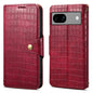 For Google Pixel 7a Denior Crocodile Texture Oil Edge Leather Phone Case(Rose Red)