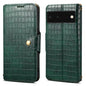 For Google Pixel 6 Denior Crocodile Texture Oil Edge Leather Phone Case(Green)