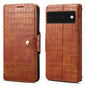 For Google Pixel 6 Pro Denior Crocodile Texture Oil Edge Leather Phone Case(Brown)