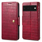 For Google Pixel 6 Pro Denior Crocodile Texture Oil Edge Leather Phone Case(Rose Red)