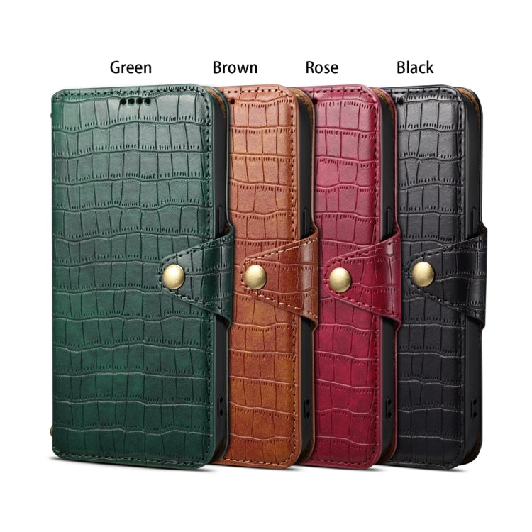 For Google Pixel 7a Denior Crocodile Texture Oil Edge Leather Phone Case(Black)