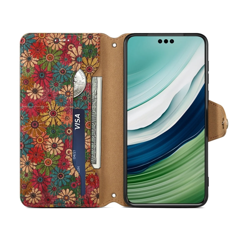 For Huawei Mate 60 Pro / Mate 60 Pro+ Denior Flower Language Series Cork Fabric Oil Edge Leather Phone Case(Spring)
