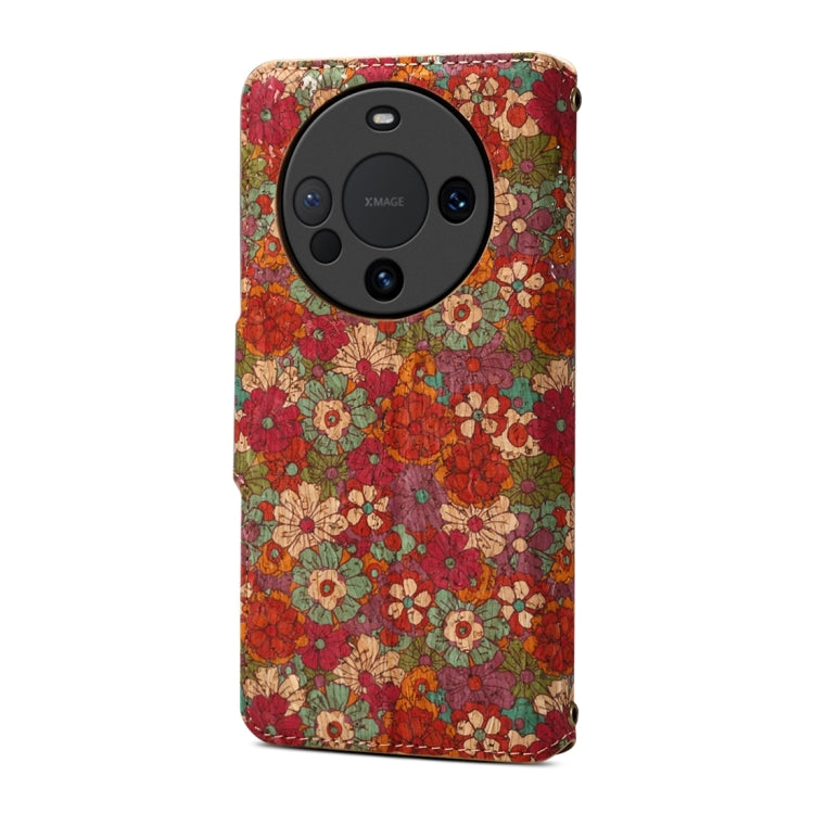 For Huawei Mate 60 Pro / Mate 60 Pro+ Denior Flower Language Series Cork Fabric Oil Edge Leather Phone Case(Summer)