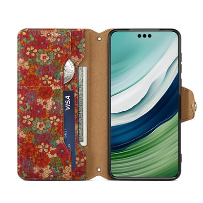 For Huawei Mate 60 Pro / Mate 60 Pro+ Denior Flower Language Series Cork Fabric Oil Edge Leather Phone Case(Summer)