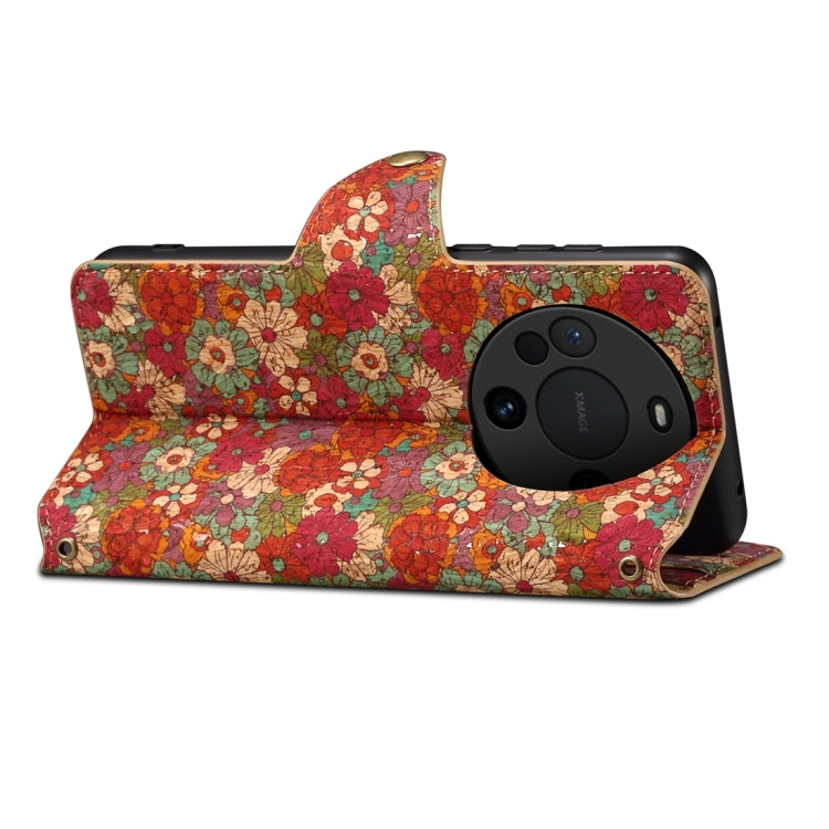 For Huawei Mate 60 Pro / Mate 60 Pro+ Denior Flower Language Series Cork Fabric Oil Edge Leather Phone Case(Summer)