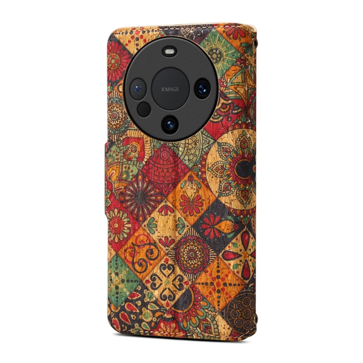 For Huawei Mate 60 Pro / Mate 60 Pro+ Denior Flower Language Series Cork Fabric Oil Edge Leather Phone Case(Autumn)