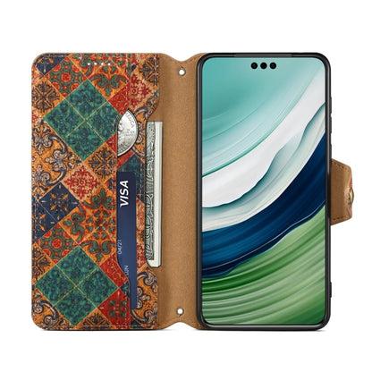 Pour Huawei Mate 60 Pro / Mate 60 Pro+ Denior Flower Language Series Étui de téléphone en cuir avec bord huilé en liège (hiver)