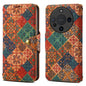 For Huawei Mate 60 Denior Flower Language Series Cork Fabric Oil Edge Leather Phone Case(Winter)