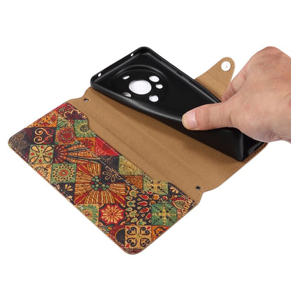For Huawei Mate 60 Denior Flower Language Series Cork Fabric Oil Edge Leather Phone Case(Summer)