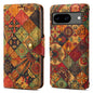 For Google Pixel 8 Denior Flower Language Series Cork Fabric Oil Edge Leather Phone Case(Autumn)