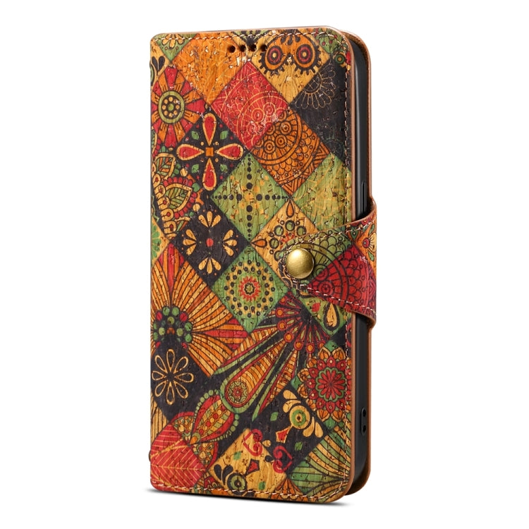 For Google Pixel 8 Denior Flower Language Series Cork Fabric Oil Edge Leather Phone Case(Autumn)