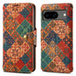 Pour étui de téléphone en cuir avec bordure en liège de la série "Denior Flower Language" pour Google Pixel 8 (Hiver)
